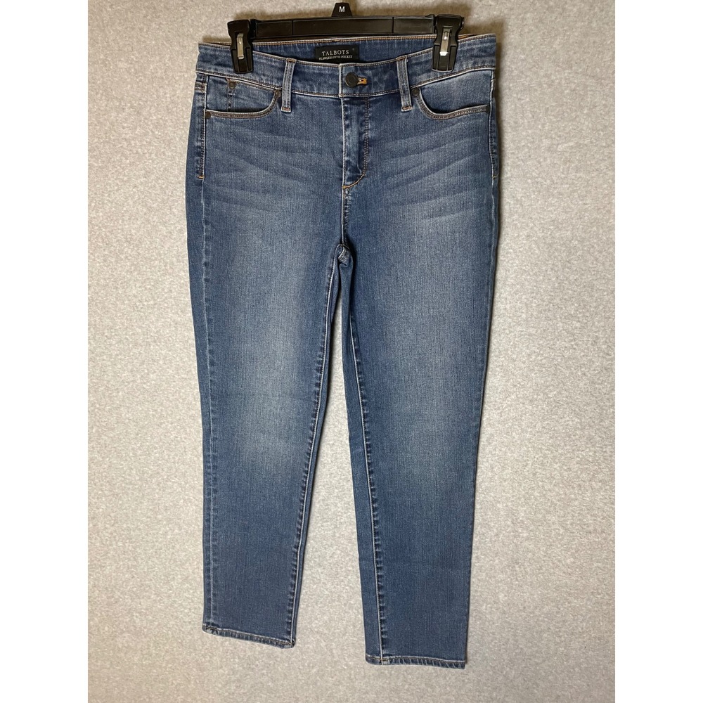 Talbots Flawless Five Pocket Crop‎ Jeans Womens 4 Blue Tapered Stretch Classic
